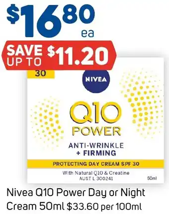 Foodland Nivea Q10 Power Day or Night Cream 50ml offer