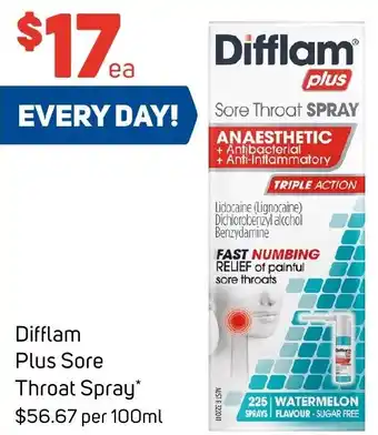 Foodland Difflam Plus Sore Throat Spray offer