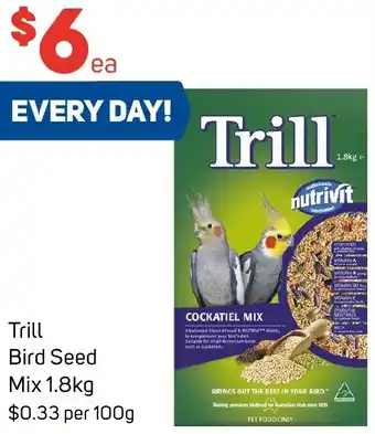 Foodland Trill Bird Seed Mix 1.8kg offer