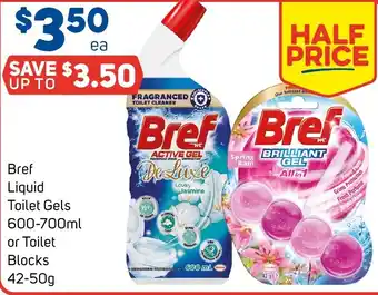 Foodland Bref Liquid Toilet Gels 600-700ml or Toilet Blocks 42-50g offer