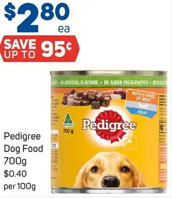Foodland Pedigree Dog Food 700g offer