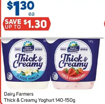 Foodland Dairy Farmers Thick & Creamy Yoghurt 140-150g offer