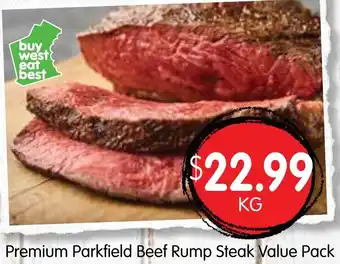 Spudshed Premium Parkfield Beef Rump Steak Value Pack offer