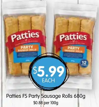 Spudshed Patties FS Party Sausage Rolls 680g offer