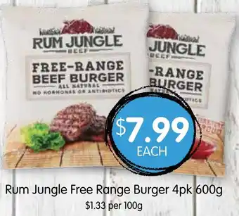 Spudshed Rum Jungle Free Range Burger 4pk 600g offer