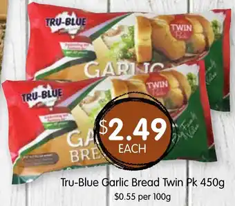Spudshed Tru-Blue Garlic Bread Twin Pk 450g offer