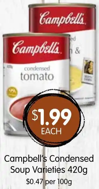 Spudshed Campbell's Condensed Soup Varieties 420g offer