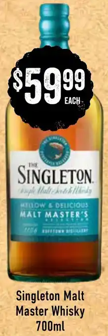 Spudshed Singleton Malt Master Whisky 700ml offer