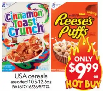 Cheap as Chips USA cereals assorted 10.5-12.6oz offer