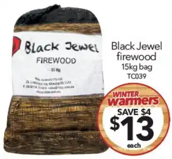 Cheap as Chips Black Jewel firewood 15kg bag offer