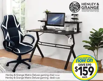 Cheap as Chips Henley & Grange Matrix Deluxe gaming chair Henley & Grange Matrix Deluxe gaming desk offer