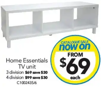 Cheap as Chips Home Essentials TV unit 3 division offer