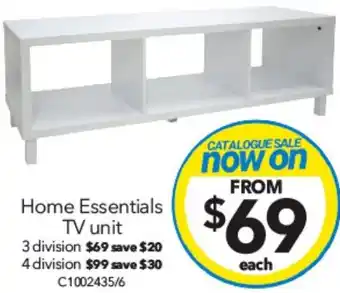 Cheap as Chips Home Essentials TV unit 4 division offer
