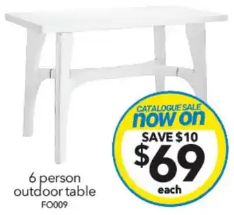 Cheap as Chips 6 person outdoor table offer