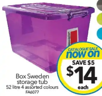 Cheap as Chips Box Sweden storage tub 52 litre 4 assorted colours offer