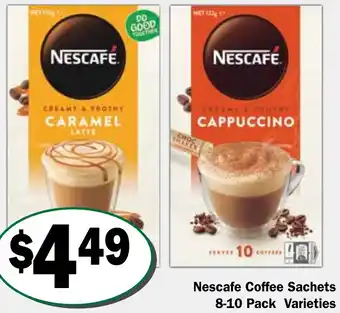 Friendly Grocer Nescafe Coffee Sachets 8-10 Pack Varieties offer