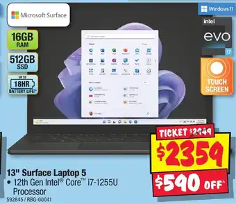 JB Hi-Fi 13" Surface Laptop 5 offer