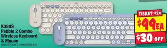 JB Hi-Fi K380S Pebble 2 Combo Wireless Keyboard & Mouse offer