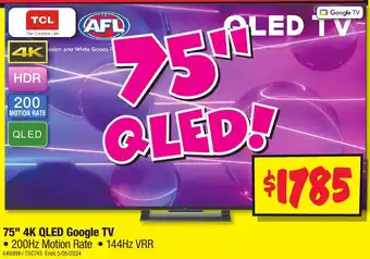 JB Hi-Fi 75" 4K QLED Google TV offer