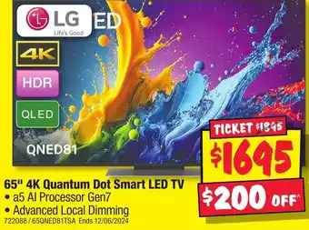 JB Hi-Fi 65" 4K Quantum Dot Smart LED TV offer