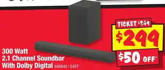 JB Hi-Fi 300 Watt 2.1 Channel Soundbar With Dolby Digital offer