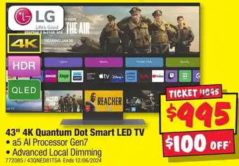 JB Hi-Fi 43" 4K Quantum Dot Smart LED TV offer