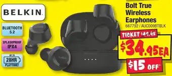 JB Hi-Fi Bolt True Wireless Earphones offer