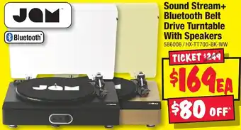 JB Hi-Fi Sound Stream+ Bluetooth Belt Drive Turntable With Speakers offer