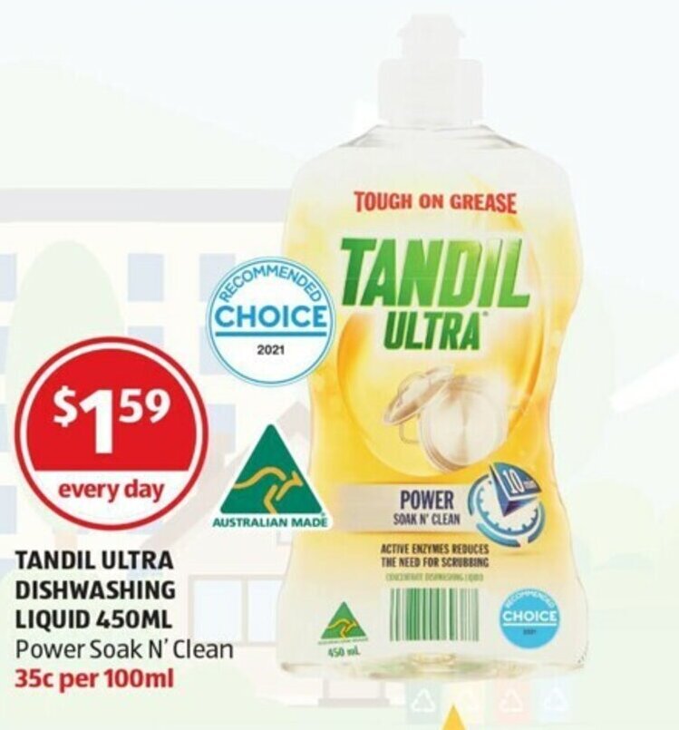Tandil Ultra Dishwashing Liquid 450ml offer at ALDI