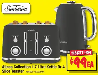 JB Hi-Fi Alinea Collection 1.7 Litre Kettle Or 4 Slice Toaster offer