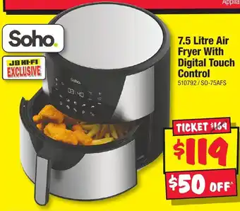 JB Hi-Fi 7.5 Litre Air Fryer With Digital Touch Control offer