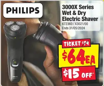 JB Hi-Fi 3000X Series Wet & Dry Electric Shaver offer