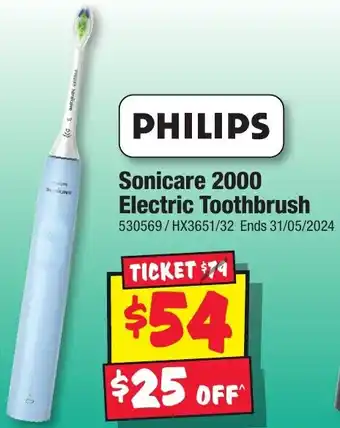 JB Hi-Fi Sonicare 2000 Electric Toothbrush offer