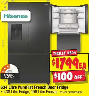 JB Hi-Fi 634 Litre PureFlat French Door Fridge offer