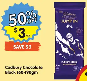 Spar Cadbury Chocolate Block 160-190gm offer
