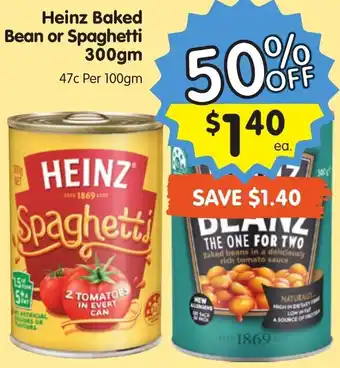 Spar Heinz Baked Bean or Spaghetti 300gm offer