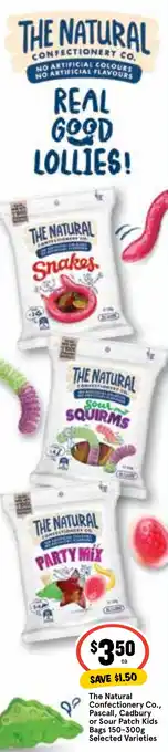 Ritchies The Natural Confectionery Co., Pascall, Cadbury or Sour Patch Kids Bags 150-300g Selected Varieties offer