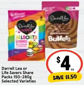 Ritchies Darrell Lea or Life Savers Share Packs 150-280g Selected Varieties offer