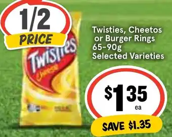 Ritchies Twisties, Cheetos or Burger Rings 65-90g Selected Varieties offer
