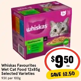 Ritchies Whiskas Favourites Wet Cat Food 12x85g Selected Varieties offer