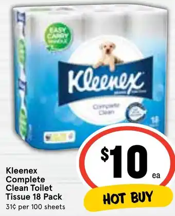 Ritchies Kleenex Complete Clean Toilet Tissue 18 Pack offer