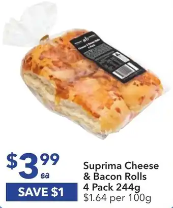Ritchies Suprima Cheese & Bacon Rolls 4 Pack 244g offer
