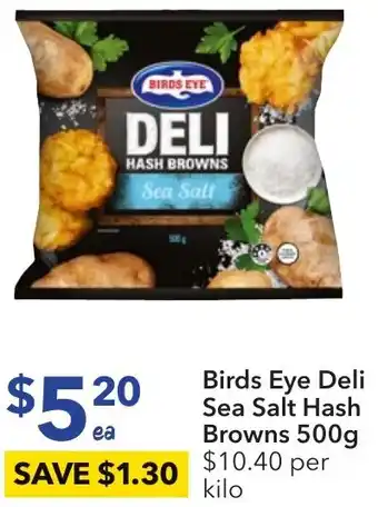 Ritchies Birds Eye Deli Sea Salt Hash Browns 500g offer