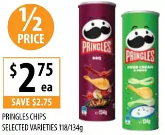 Supabarn PRINGLES CHIPS SELECTED VARIETIES 118/134g offer