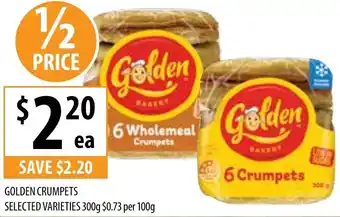 Supabarn GOLDEN CRUMPETS SELECTED VARIETIES 300g offer