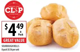 Supabarn SOURDOUGH ROLLS 8 pack offer