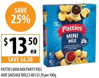 PATTIES MINI MIX PARTY PIES AND SAUSAGE ROLLS 40's