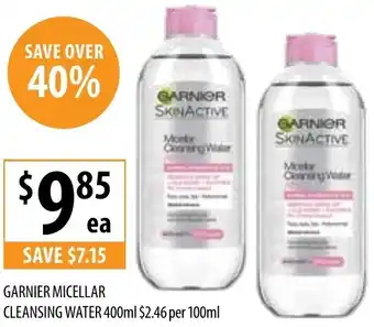 Supabarn GARNIER MICELLAR CLEANSING WATER 400ml offer