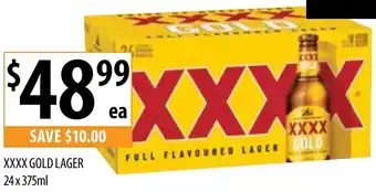 Supabarn XXXX GOLD LAGER 24x375ml offer