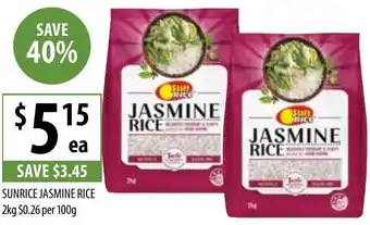 Supabarn SUNRICE JASMINE RICE 2kg offer